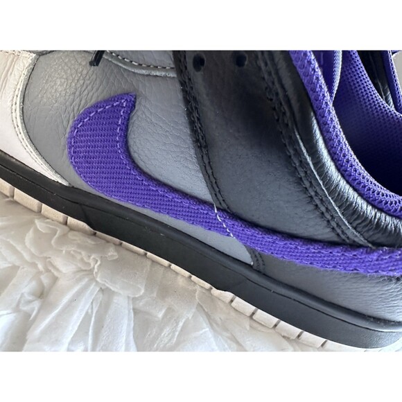 Nike Low Dunk Gray Black Purple Leather Sneakers Size 9 Lace Up Casual Custom main image 10